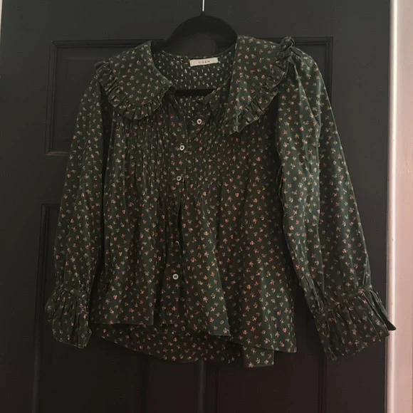 Doen Green Floral Blouse - Picture 3 of 5